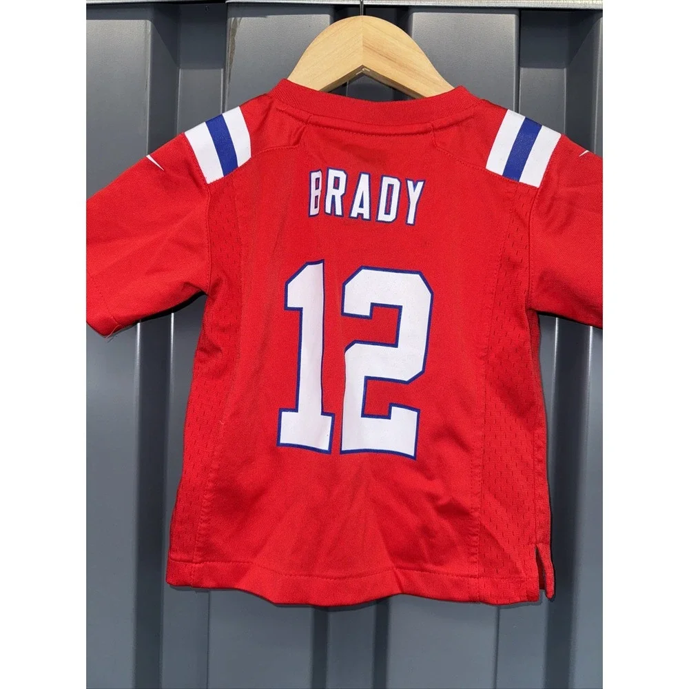 NFL Jersey 3T -Red Tom Brady 12 Patriots Football Fan Gear New England Sport